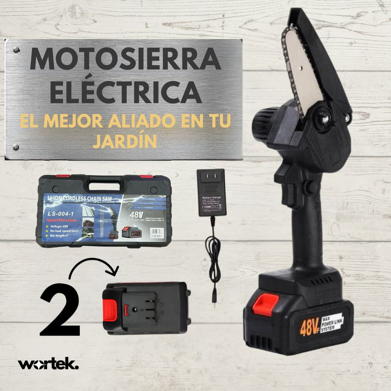 Motosierra de Mano Eléctrica | 2 Baterías 48V + Maletin GRATIS