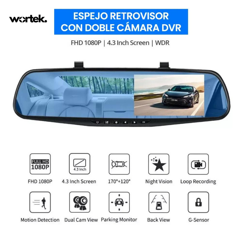 Espejo Retrovisor ClearView Full HD™ con Cámara Trasera - Visión y Seguridad Total