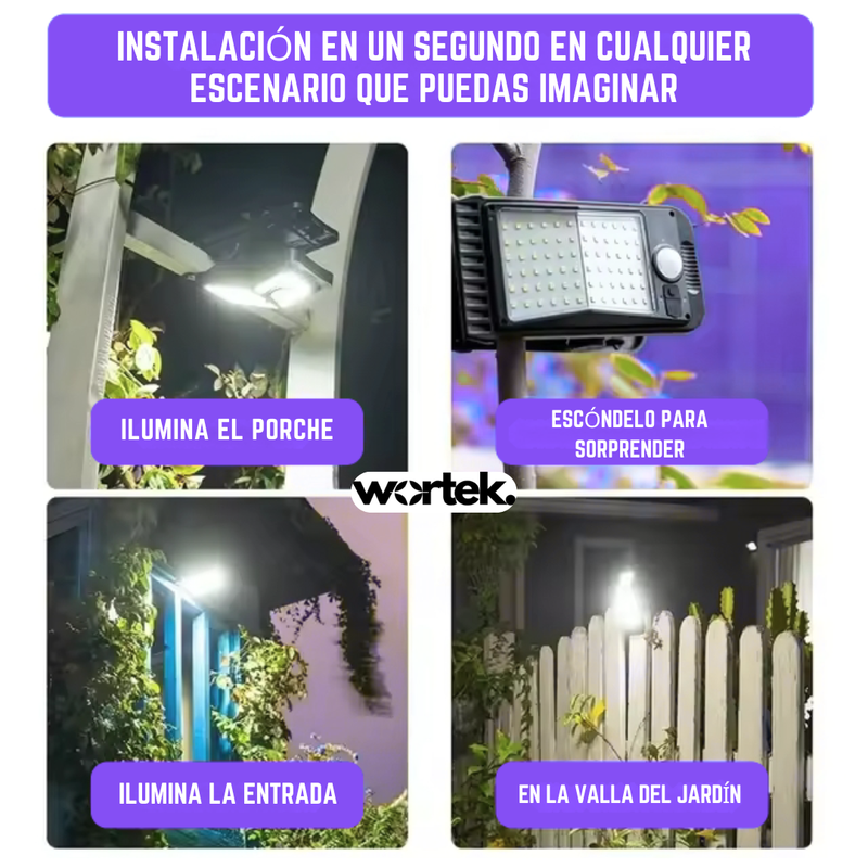 Luz LED Clip con Sensor y Carga Solar – Ilumina sin cables ni enchufes