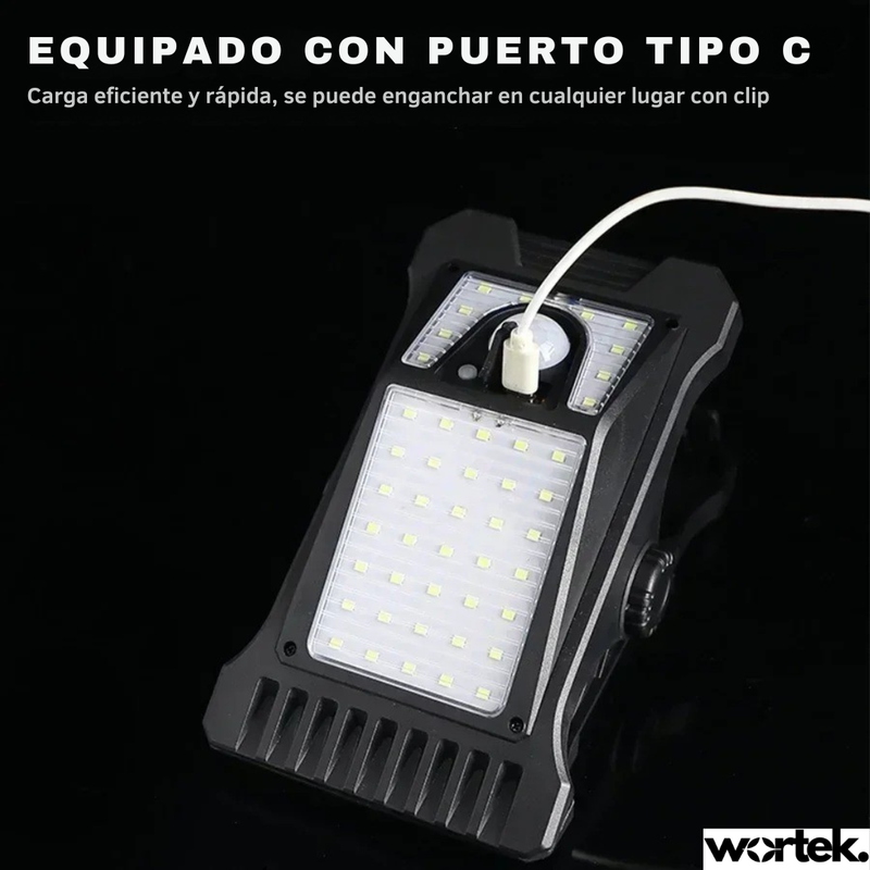 Luz LED Clip con Sensor y Carga Solar – Ilumina sin cables ni enchufes