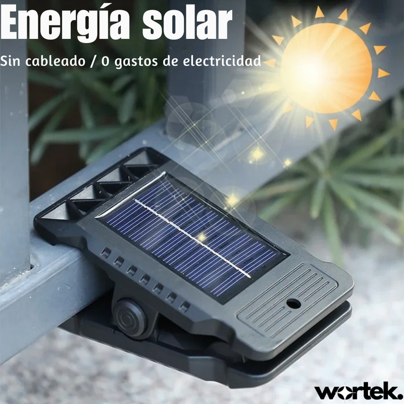 Luz LED Clip con Sensor y Carga Solar – Ilumina sin cables ni enchufes