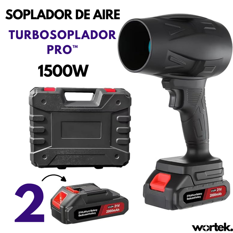 TurboSoplador PRO™ 1500W | 2 Baterías + Maletín GRATIS