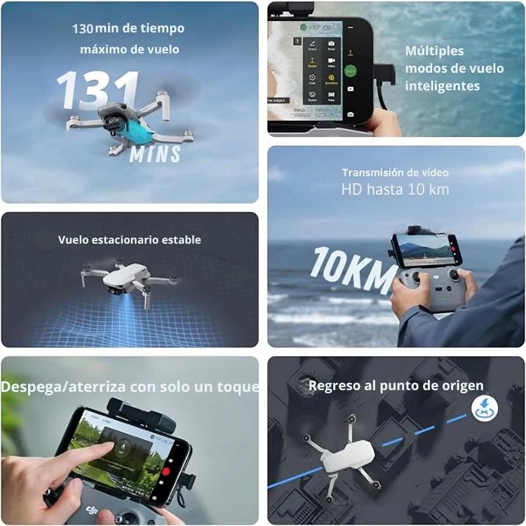 Drofly®️ - Dron con doble cámara Full HD 4K (+2 Baterías y Maletín GRATIS)