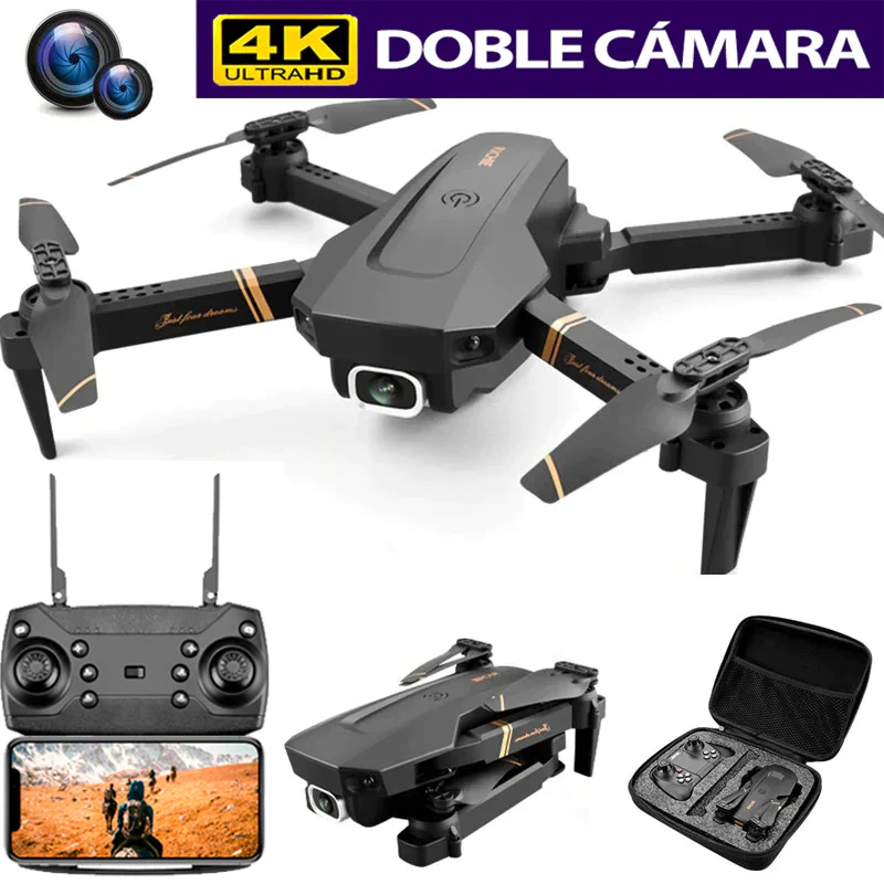 Drofly®️ - Dron con doble cámara Full HD 4K (+2 Baterías y Maletín GRATIS)